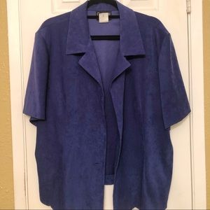 Vintage Blue Suede Oversized Shall